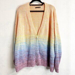 Womens 1XLarge Open-Front Cardigan Sweater Rainbow Pride New Black Tape